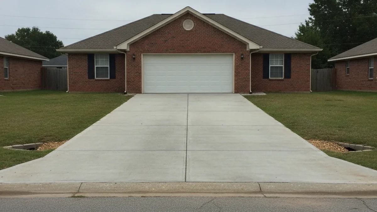 Illustration of a dry finished residential concrete driveway in Canton, Mississippi