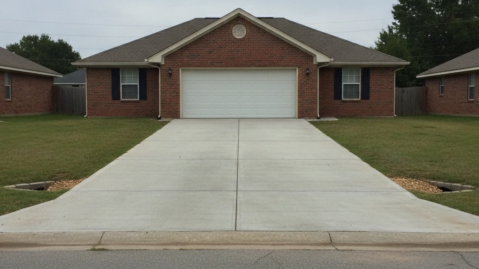 Generic illustration of a dry finished residential concrete driveway