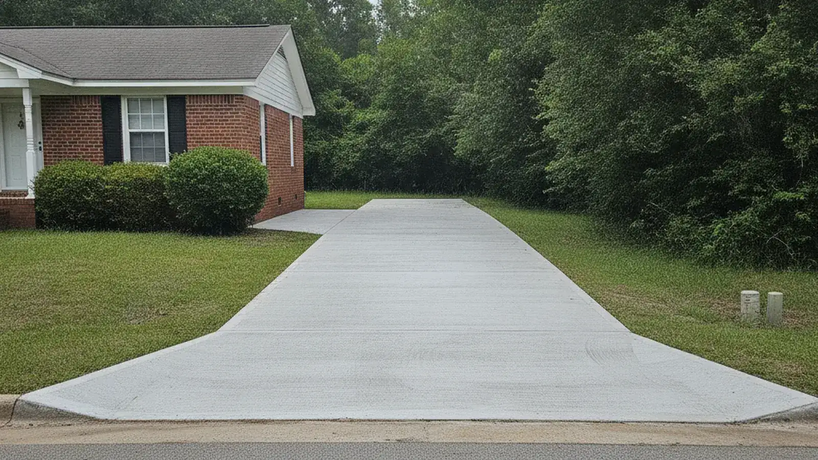 Generic illustration of a dry finished residential concrete driveway