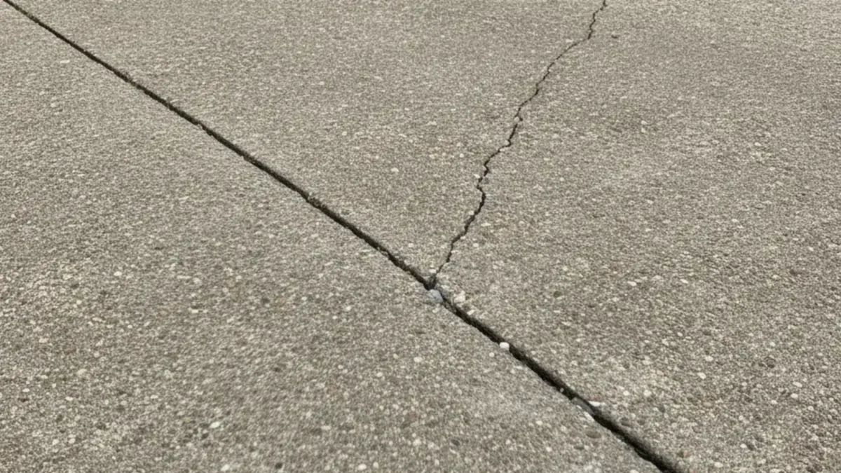 Illustration of a dry cracked residential concrete slab prepared for repair assessment in Pearl, Mississippi