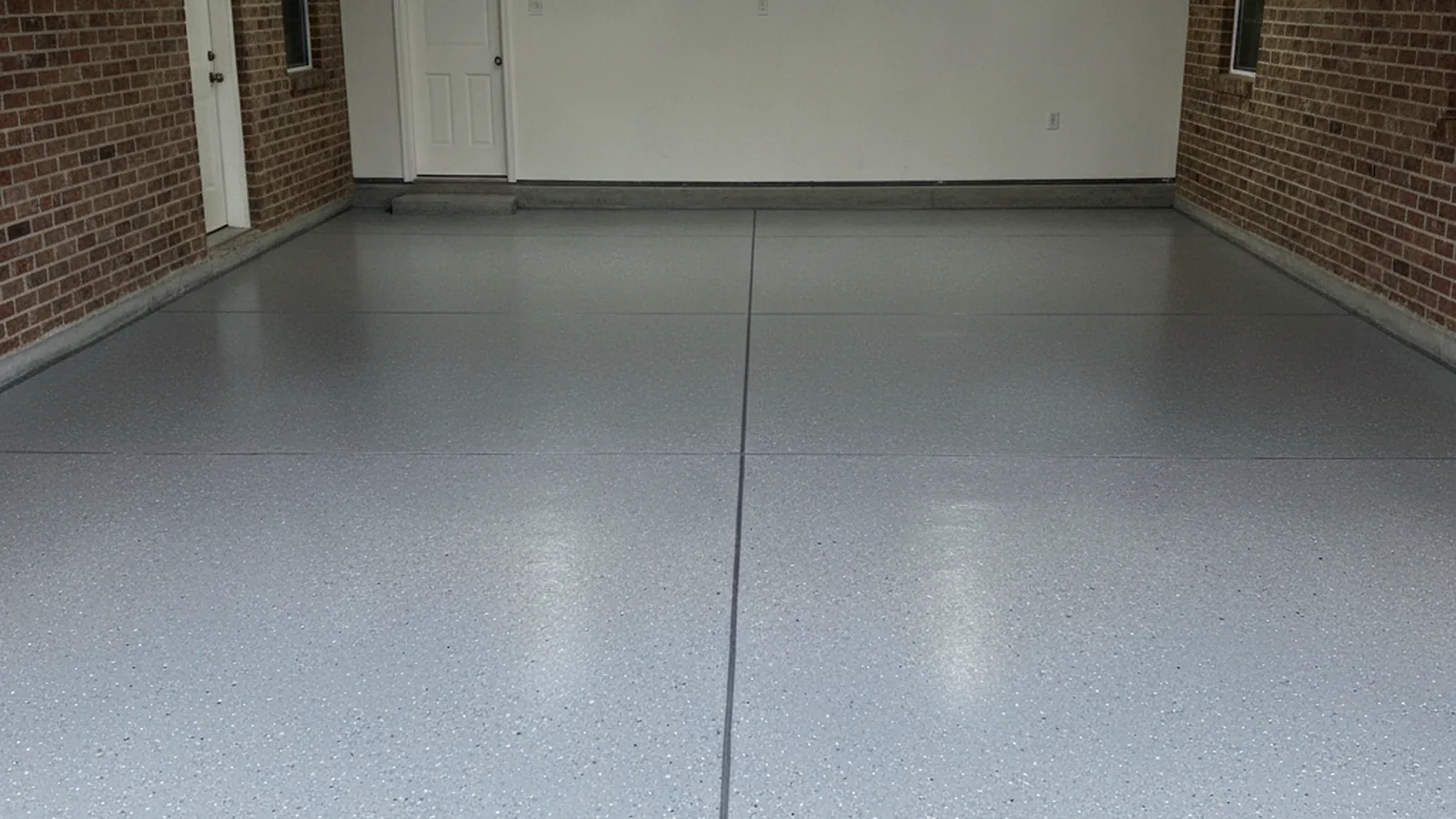 Generic illustration of a clean dry epoxy floor system in a residential garage