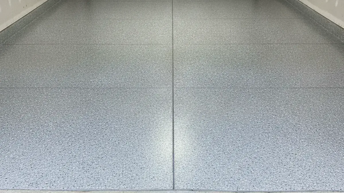 Illustration of a finished textured coating in a residential garage in Pearl, Mississippi